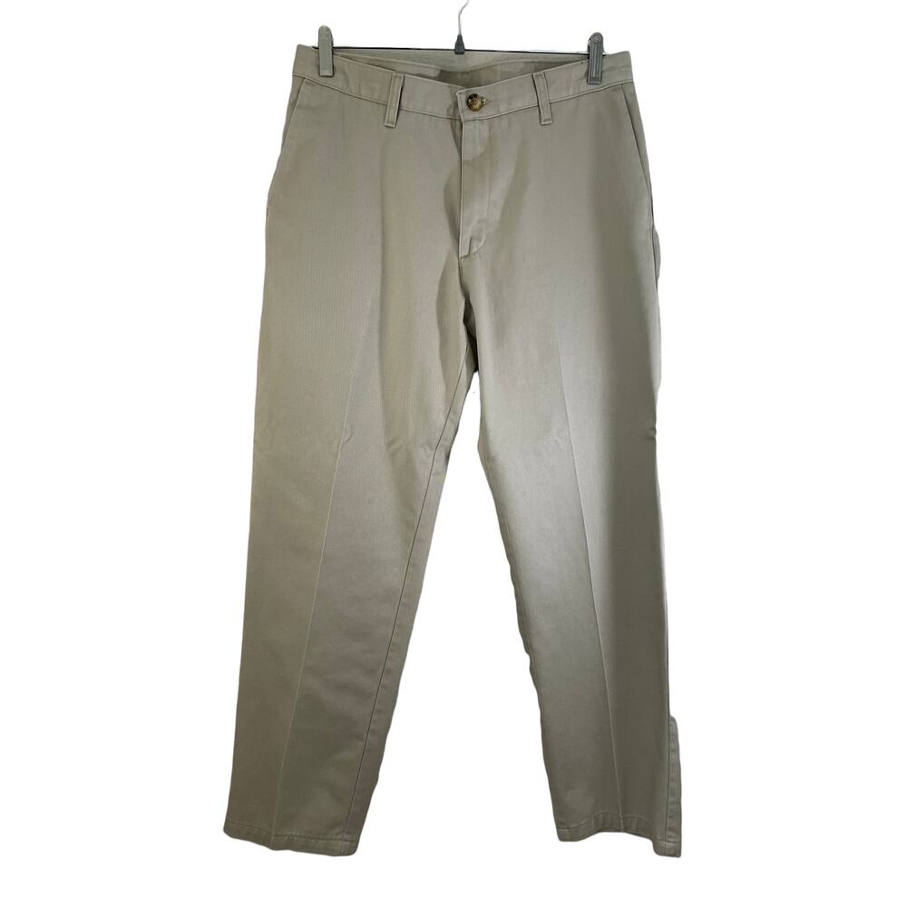 LEE Men's Flat Front Chino Straight Leg Pant Trouser Mid Rise Khaki Size 32x30